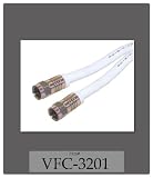 1 FOOT RG-6 WHITE CABLE W/ COMPRESSION F MALE