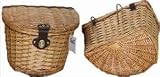 WICKER BIKE BASKET WITH LID & HANDLEBAR MOUNTS