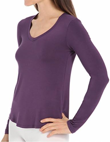 PJ Salvage Rayon Basics Long Sleeve Top (IKRAYLS) M/Plum