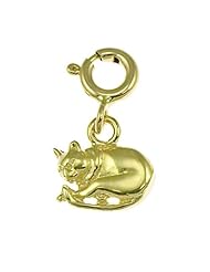 Dazzlers Solid 14k Gold Cat Charm Pendant Available in three colors from jewelsberry (weights: 0.9 grams only)