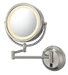 Lighted Wall Mounted 5X to 1X Mirror, Hard Wired, Brushed Nickel