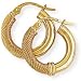 9ct Hoop Earrings with Plain and Textured Finish. Beautiful presentation gift box and anonymous outer packaging. Money back if not 100% delighted
