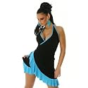 Sommerkleid & Tanzkleid in Wickeloptik zweifarbig Einheitsgr&ouml;&szlig;e (34-38)