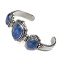 Southwest Blues Three Stone Denim Lapis Sterling Cuff Bracelet