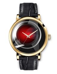 SPRAWL Aanalog Fashion Series Gold Ladies Watches of Genuine Black Leather Strap,Unique Wrist Watch for Women Girls Designed with Red crystal