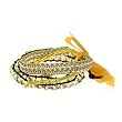 Yellow Silver Multi Strand Adjustable Friendship Fashion Bracelet