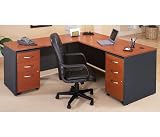 Auburn Maple and Graphite Gray L-Desk Series C Auburn Maple Collection by Bush Office Furniture - OF
