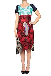 Round Neck Cotton One Shoulder Short Sleeves  Dress