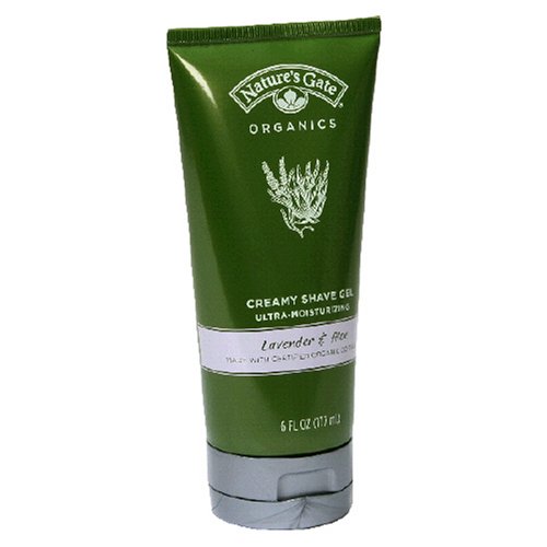 Nature's Gate Organics Creamy Shave Gel, Ultra-Moisturizing, Lavender & Aloe, 6 fl oz (177 ml) (Pack of 6)