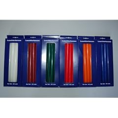 Leuchterkerzen 2x25cm 6er Set diverse Farben, Farbe:weiss