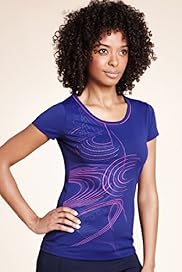 Active Performance Scoop Neck Abstract Print T Shirt