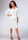 Roamans Plus Size Feminine Lace Look Skirt Suit