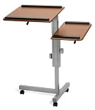Split-Level Lap Top Desk - Cherry & Silver (Silver/Cherry) (39.5H x 36W x 18D)