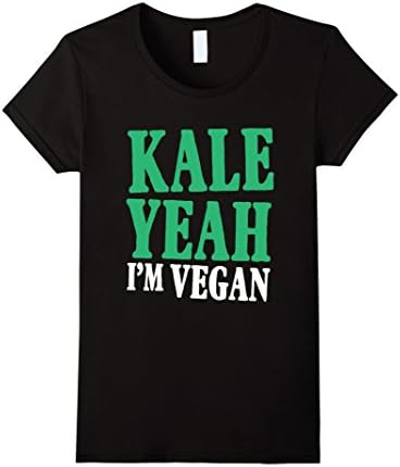 Women's Kale Yeah I'm Vegan T-Shirt Large Black