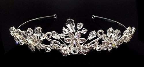 iPhashon Silver Wedding Pageant Crystal Tiara Headband Headpiece H817
