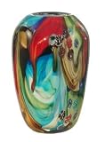 Dale Tiffany Multi Colored Art Glass Flower Vase Home Decor