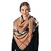 Fashion 21 Women's Warm Over-sized Checked Tartan Blanket Scarf Wrap Shawl (Taupe)