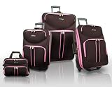 San Marino 4-pc. Luggage Set - Chocolate/ Pink