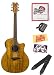 Dean Exotica Spalted Maple Acoustic-Electric Guitar Bundle with Tuner, Strings, Strap, Pick Card, and Polishing Cloth - Gloss Natural