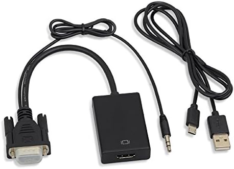 VGA to HDMi Converter, VGA Converter to HDMi 1080P PC Video Converter Adapter Cable for HD HDTV TV AV DVD Laptop