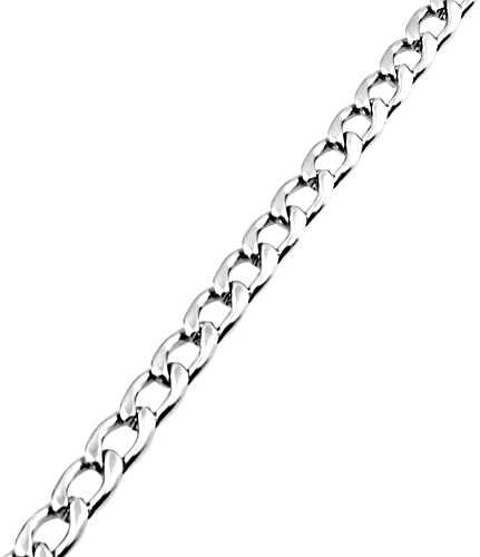 Dixivi Jewelry 6mm Wide Men's Stainless Steel Link Chain Necklace (16 - 40 Inches Available)