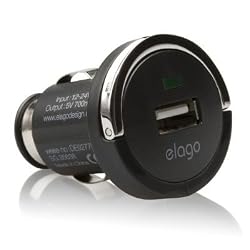 elago Nano USB Car Charger for iPhone, iPod, MP3 Players, Digital Cameras, PDAs, Mobile Phones and more
