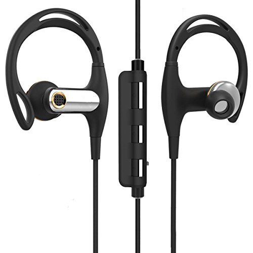 Waterproof Bluetooth Ear buds, Sweatproof Earphones Outdoors Sports Wireless Headsets Ear phones with 7 Hours Music Time for Any Bluetooth Enabled Devices with mini Case and Waterproof case (Black)