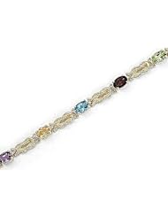 14kt Yellow Gold Oval Multi Color Bracelet.