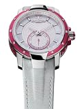 TechnoMarine Womens 609018 UF6 3-Hand Pink Bezel White Leather Watch