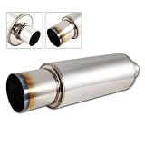 Universal Stainless Steel Muffler with 4 Burnt Tip by HK5