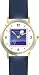 Moon at Night - from Hush Little Baby by Artist: Sylvia Long - WATCHBUDDY&reg; DELUXE TWO-TONE THEME WATCH - Arabic Numbers - Blue Leather Strap-Size-Women's Size-Small