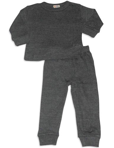 Carters Watch the Wear - Infant Boys Long Sleeve Thermal Set, Charcoal (Size 12Months)