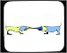 dachshund21 - Decorated Mouse Pad with green blue dachshund pair