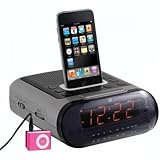 iLive Large Display Clock Radio with Docking and Recharging for iPod