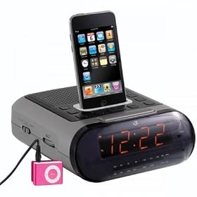 iLive Large Display Clock Radio with Docking and Recharging for iPod (Black) by GPX