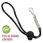 Fox 40 Classic Official Whistle with Break Away Lanyard (Black)