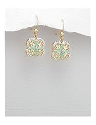 Flower Emerald Earrings In 92.5 Sterling Silver
