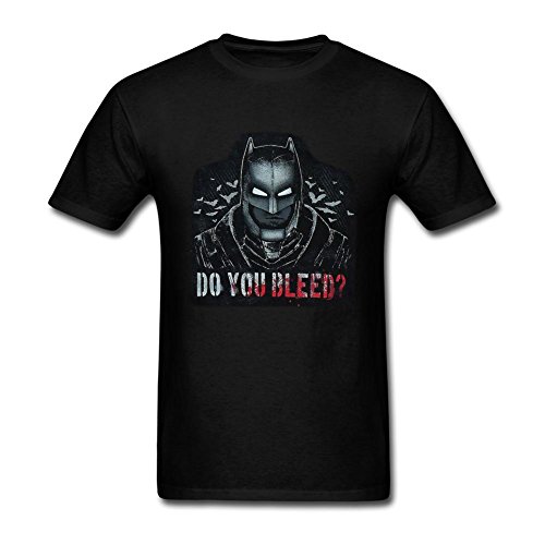 ZHSM Men's Do You Bleed Batman V Superman Tshirt Black L