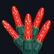Set Of 50 LED C3 Red Mini Christmas Lights - Green Wire