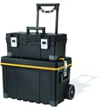 Keter Multiple Storage Plastic Portable 22 in. Tool Box & 25 in. Utility Cart, Black