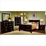 Night and Day Sleigh Bed Bedroom Set in Cordovan Size: King