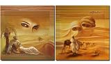 SET 2x AFRIKA KARAWANE OASE 40x40 orientalische Bilder