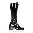 2 Inch Women's Sexy Knee High Boots Single Sole Block Heel ST Boot Black White