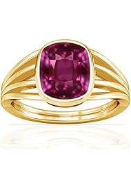 18K Yellow Gold Cushion Cut Ruby Solitaire Ring
