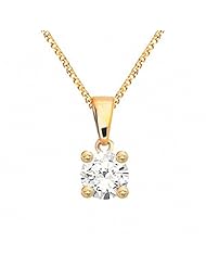 0.2ct Diamond Claw set 9k 9ct Solid Yellow Gold Pendant 60985/A20