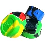 Swirl Marble Pack of 4 Nonstick Silicone Oil Wax Concentrate Container Jar Vial Screw Top