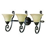 Yosemite Home Decor F053B03LTS Mariposa Collection Three-Light Incandescent Bathroom Vanity Light, Tuscan Sand Frame with Turismo Shades