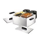PRINCESS-Double Friteuse PRO 2x 3 litres - Acier Inoxidable poli - 2x2000W