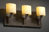 IMAGE OF Justice Design Group CNDL-8973-MBLK Matte Black Round CandleAria Rustic / Country 3 Light 27
