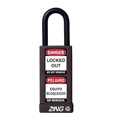 Zing RecycLock Lockout/Tagout Padlock, Keyed Alike, 3" Body Length, 1-1/2" Shackle Clearance